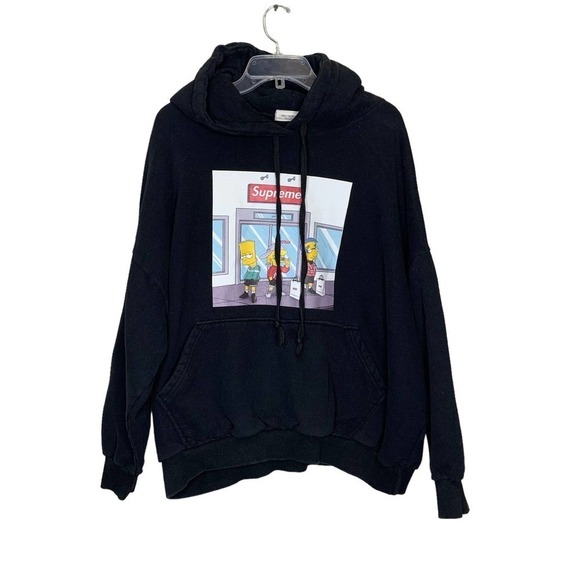 Daily Market Supreme Simpsons Graphic Black Hoodie SZ M - Picture 1 of 5